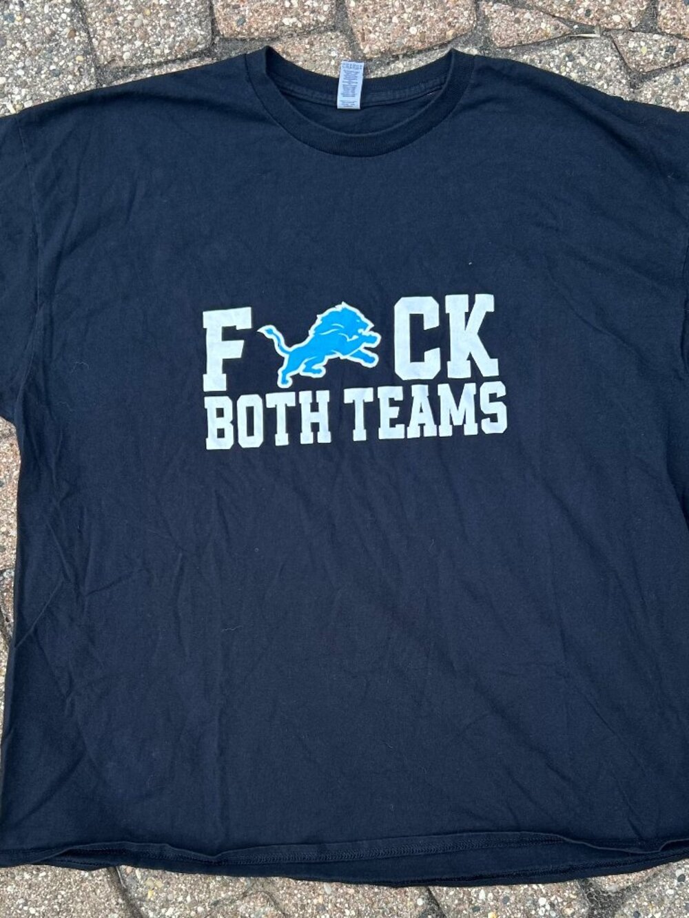 Detroit Lions NFL Football "F@ck Both Teams" T-Shirt Size 2XL